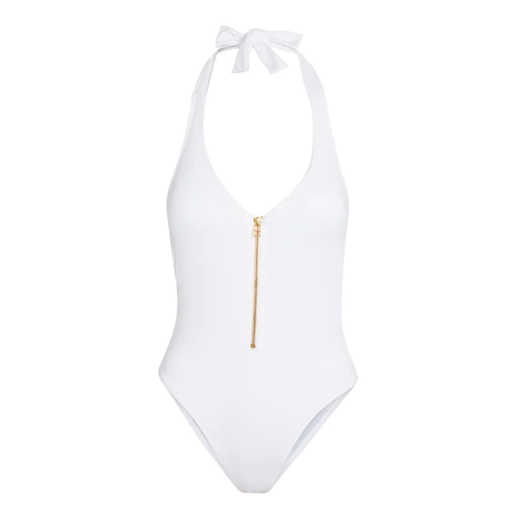 White One Piece with Gold Zipper - The Santorini
